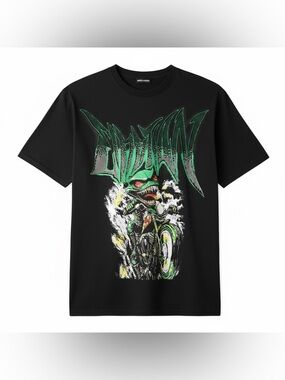 Black Unisex Mixed emotion Streetwear Graphic Short Sleeve Tee